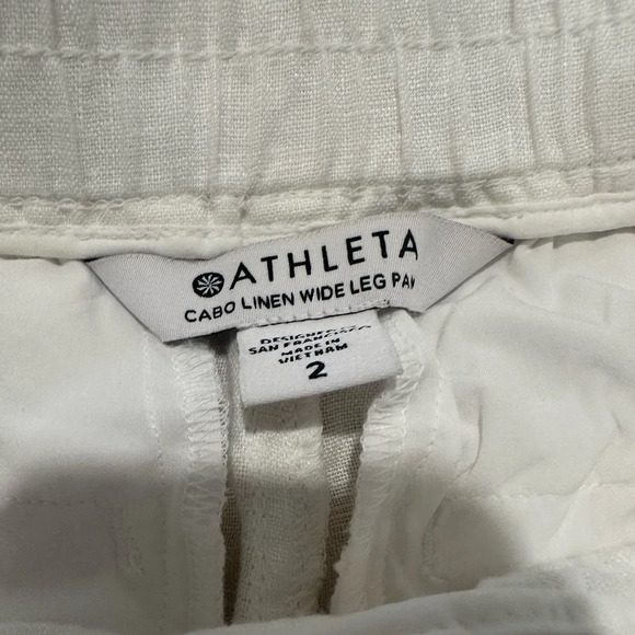 Athleta Cabo Linen Wide Leg Pant White - Picture 7 of 7